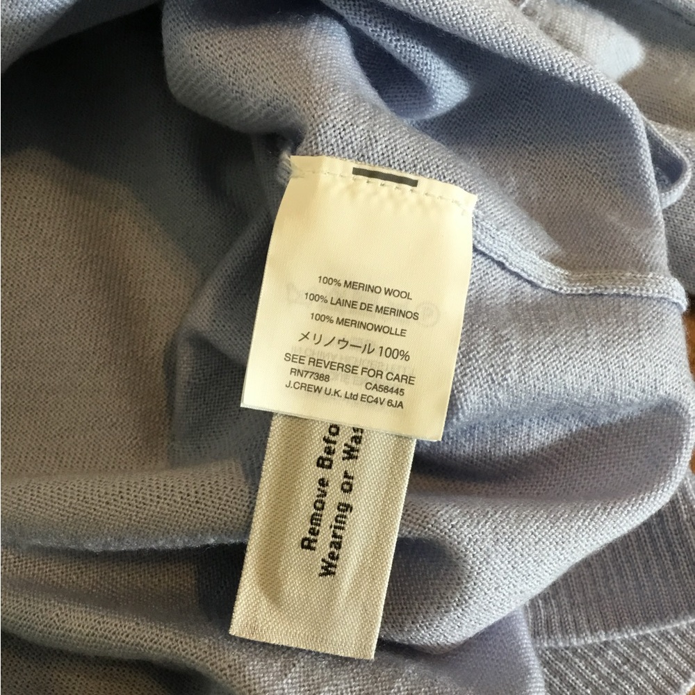 J. Crew Merino Wool Side Slit‎ Tie Crew Neck Sweater - Picture 6 of 9